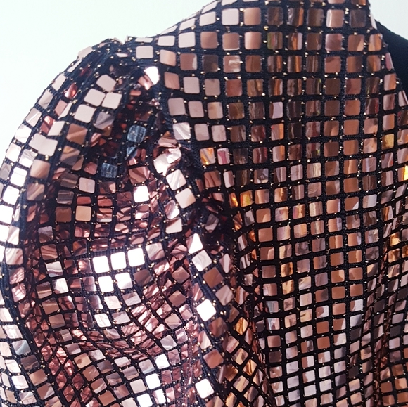 ZARA Metallic Rose Gold Ruched Mini Dress - Picture 8 of 13